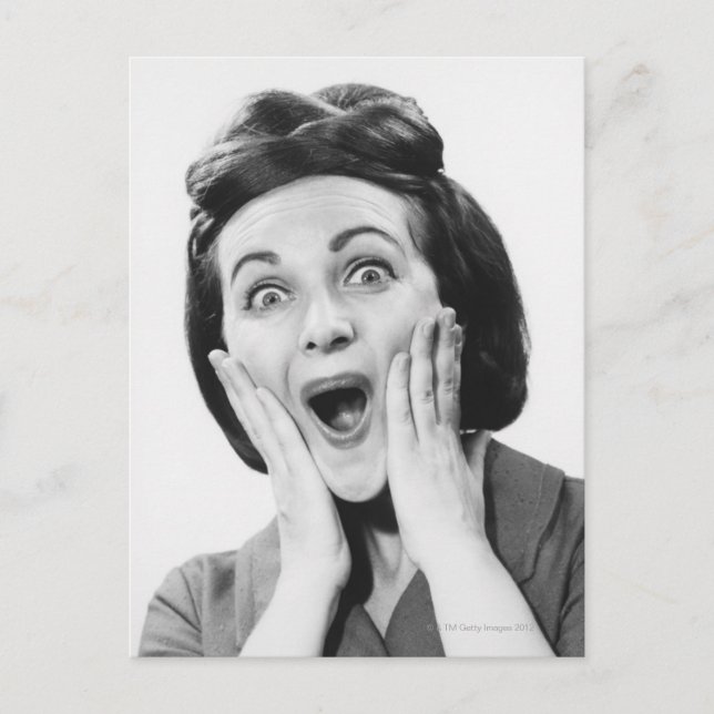 Postal La mujer haciendo cara (Anverso)