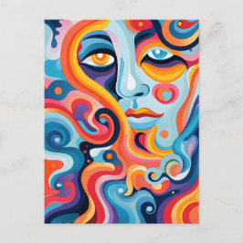 Postal La mujer vibrante arremetida de emociones