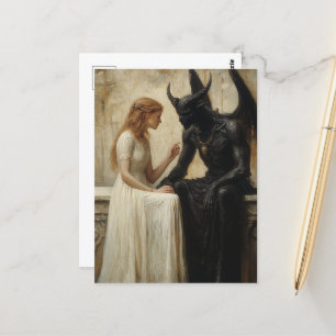 Postal La mujer y el demonio
