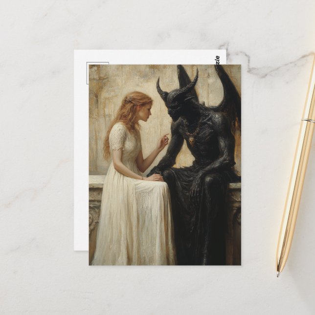 Postal La mujer y el demonio (Anverso/Reverso In Situ)