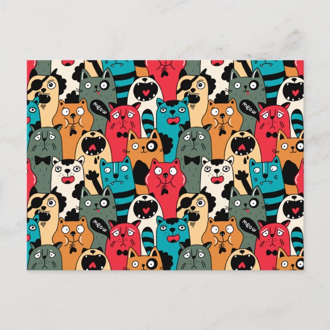 Postal La multitud de gatos (Anverso)