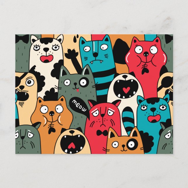 Postal La multitud de gatos (Anverso)