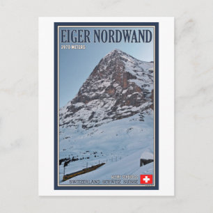 Postal La muralla norte del Eiger