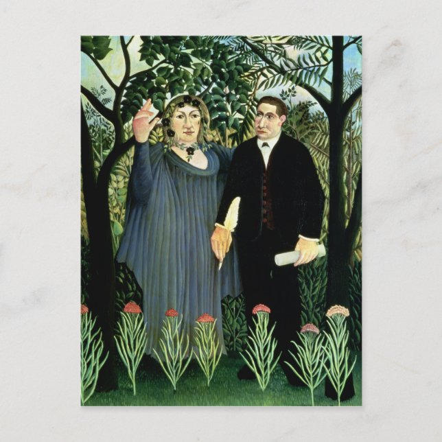 Postal La musa que inspira al poeta, 1908-09 (Anverso)