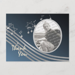 Postal La música azul plateada en la foto del aire