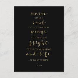 Postal La Música Da Alma Al Universo, Cita de Platón