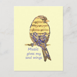 Postal La música da mi cita de Soul Wings y el arte de la