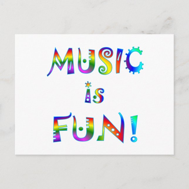 Postal La música es divertida (Anverso)