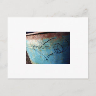 Postal la música es igual a la paz