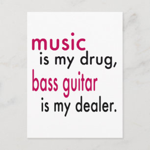 Postal La música es mi droga, la guitarra del trasero es