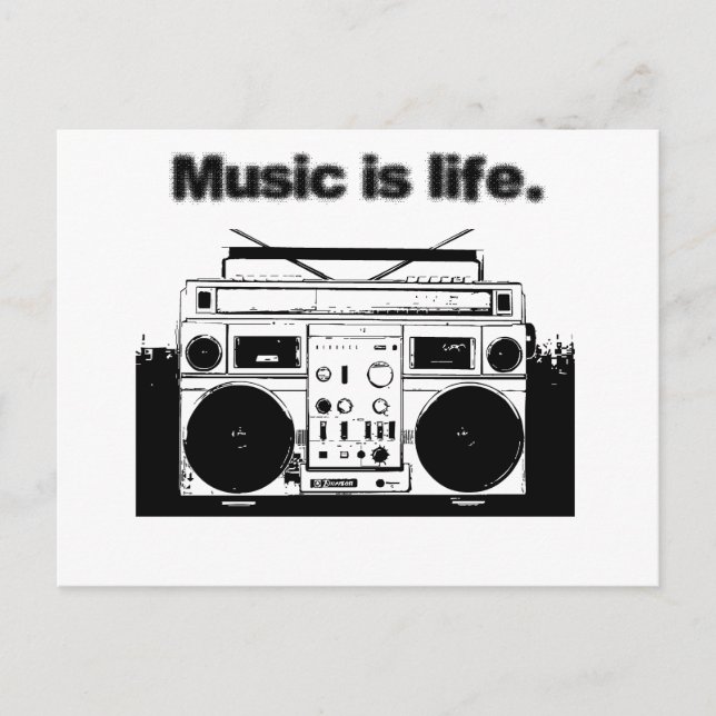 Postal La música es vida (Anverso)