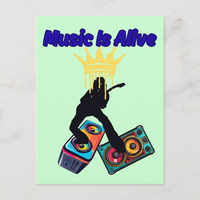 Postal La música está viva (Anverso)