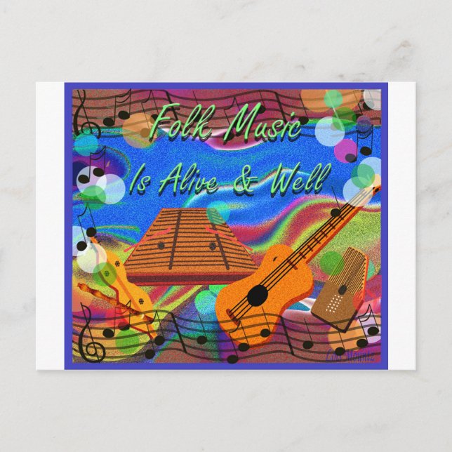 Postal La música folclórica está viva y bien (Anverso)