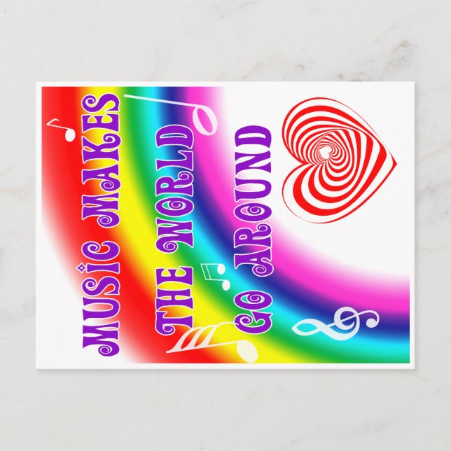 Postal La música hace que el mundo gire (Anverso)