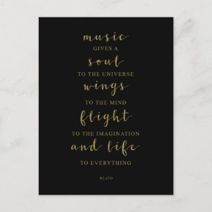 Postal La Música Le Da Un Alma Al Universo, Cita De Plató