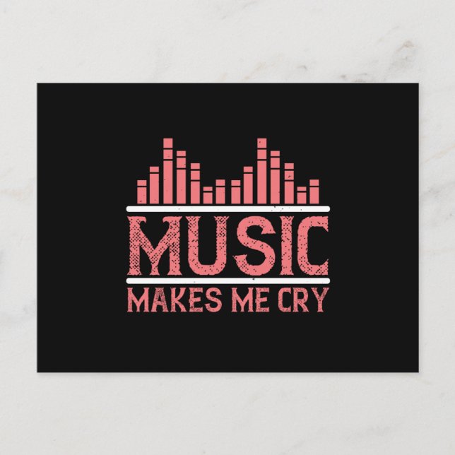 Postal La música me hace llorar (Anverso)
