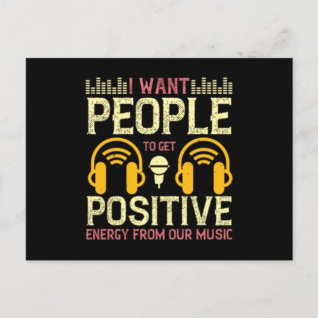 Postal La música obtiene energía positiva de nuestra músi (Anverso)