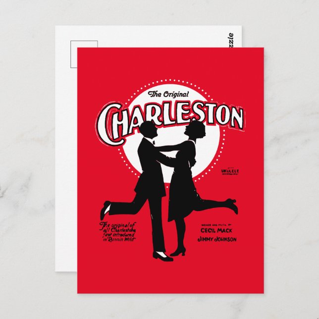 Postal La música original de la Hoja de Baile Charleston  (Anverso / Reverso)