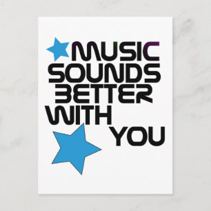 Postal La música suena mejor contigo