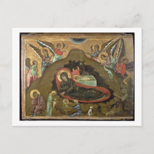 Postal La Natividad, (aceite en el panel)