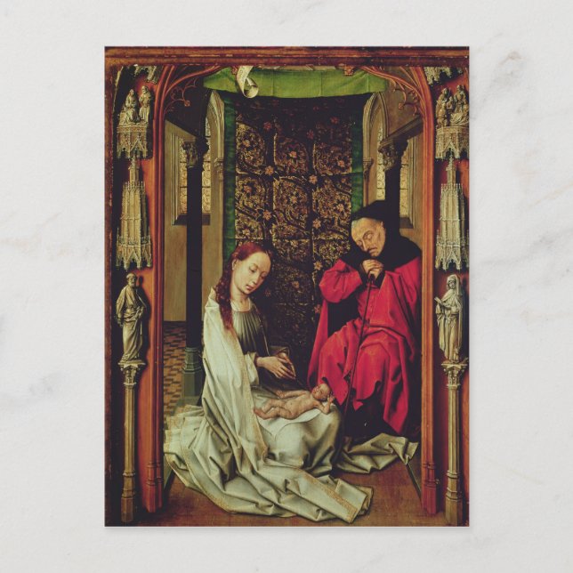 Postal La Natividad, ala izquierda de un tríptico, c.1496 (Anverso)