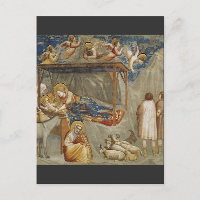 Postal La Natividad de Jesucristo por Giotto (Anverso)