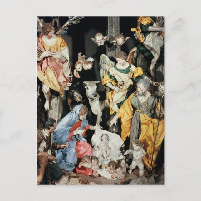 Postal La Natividad, hecha en Nápoles (Anverso)