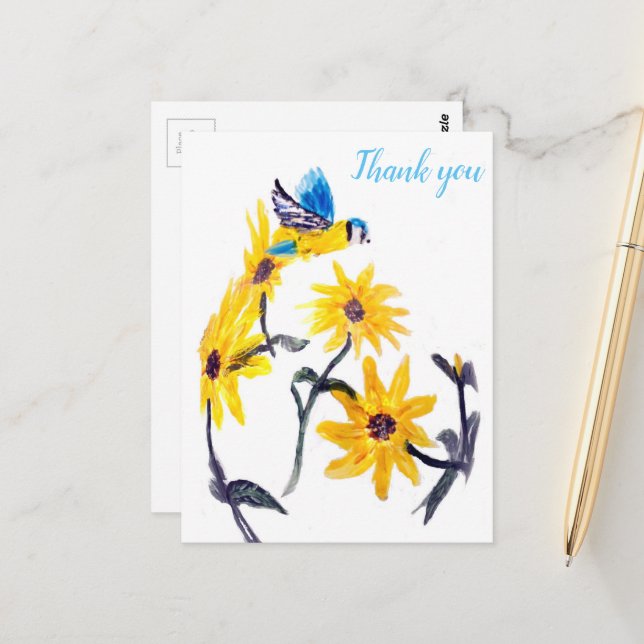 Postal La naturaleza de los girasoles amarillos gracias a (Anverso/Reverso In Situ)