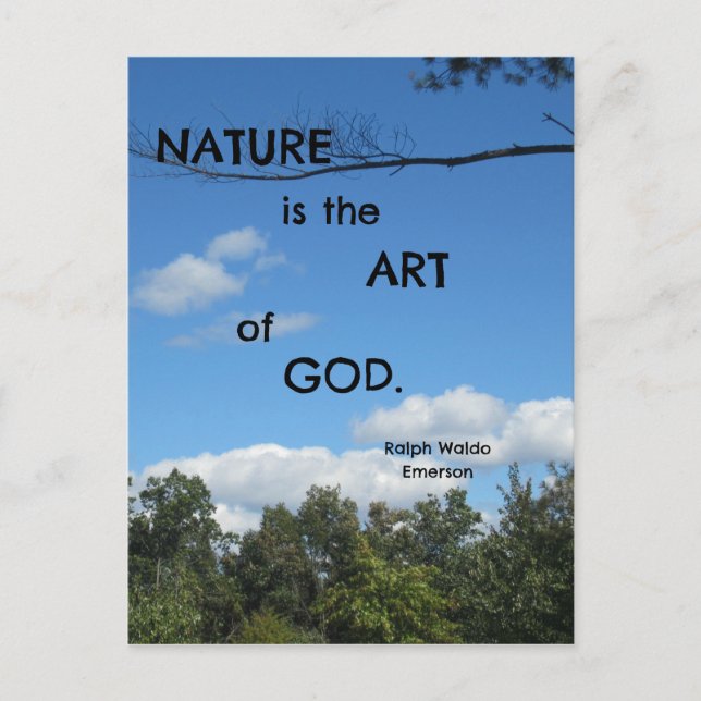 Postal La naturaleza es el arte de Dios. (Anverso)