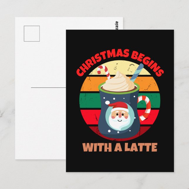 POSTAL LA NAVIDAD COMIENZA CON UN LATTE (Anverso / Reverso)