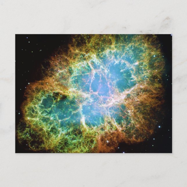 Postal La nebulosa cangrejo del telescopio espacial Hubbl (Anverso)