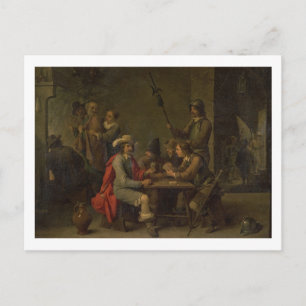 Postal La negación de San Pedro, 1646 (aceite sobre lienz