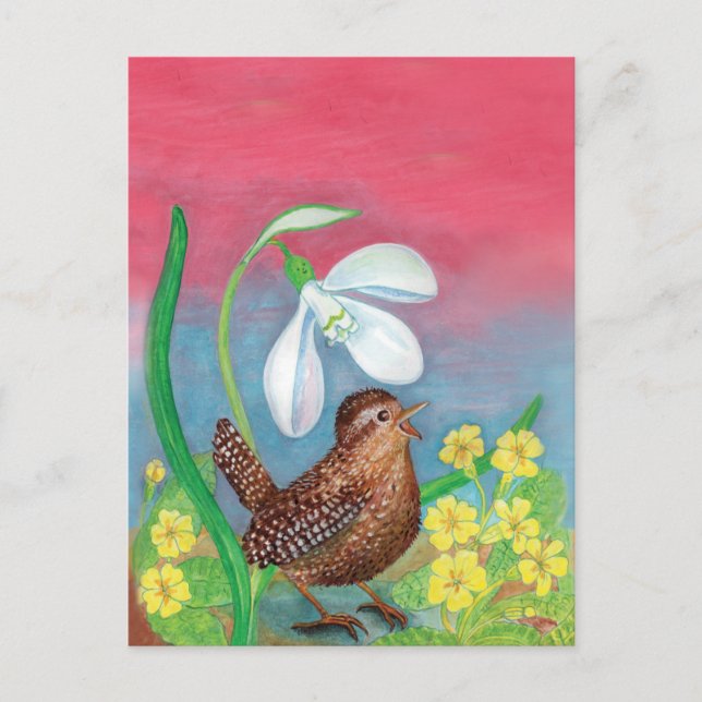 Postal La nevada y el pájaro de la serrana llaman a la pr (Anverso)