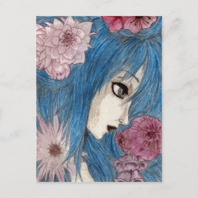 Postal La ninfa azul (Anverso)