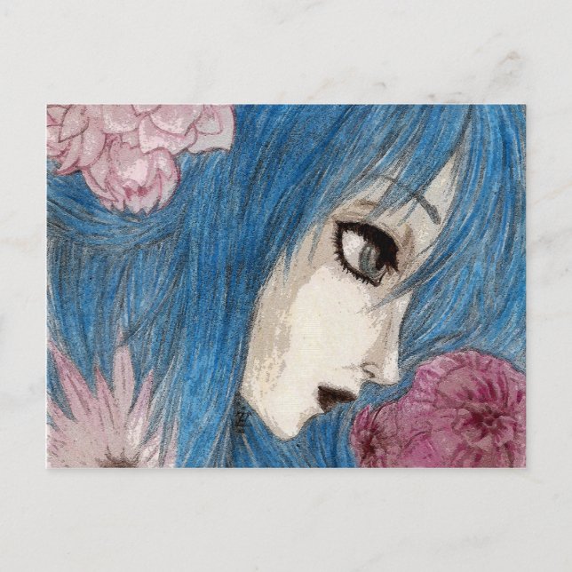 Postal La ninfa azul (Anverso)