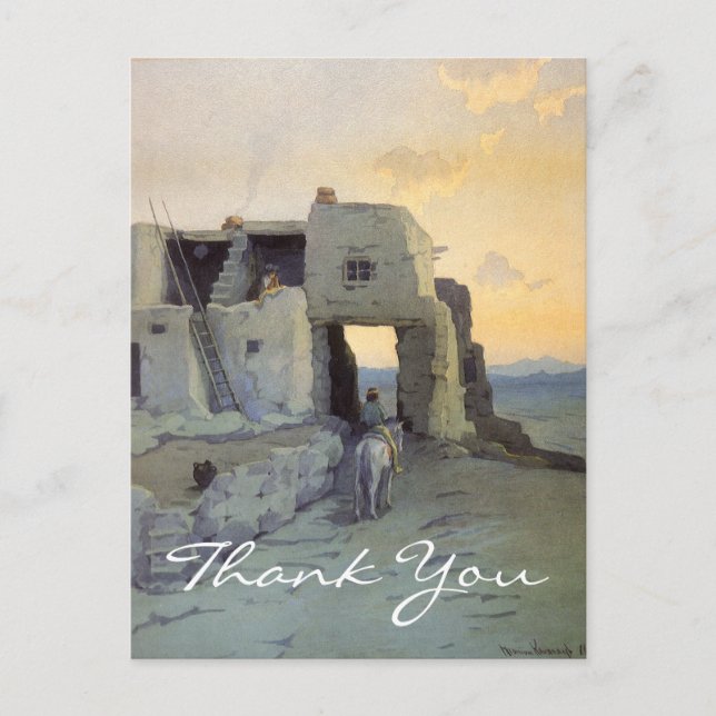 Postal La noche de Wachtel, Pueblo de Walpi (Anverso)