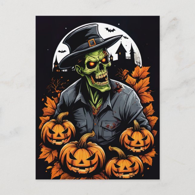 Postal La noche de Zombie (Anverso)