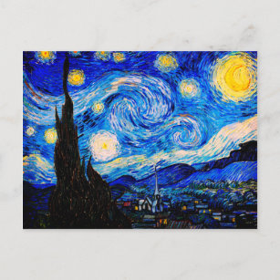 Postal La noche estrellada de Vincent Van Gogh