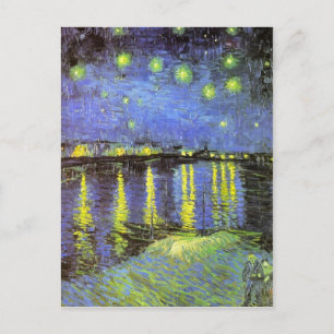 Postal La noche estrellada de Vincent van Gogh sobre el R
