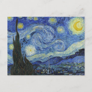 Postal La noche estrellada por Van Gogh