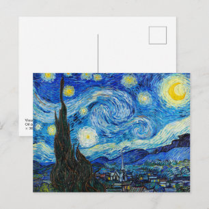 Postal La Noche Estrellada   Van Gogh  