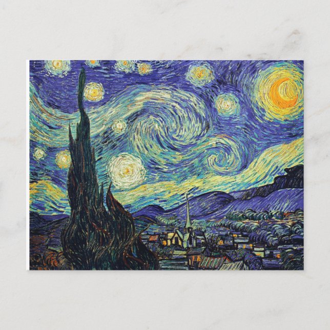 Postal La noche estrellada Vincent Van Gogh (Anverso)