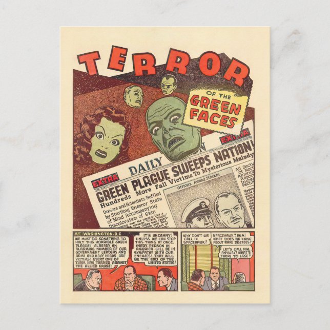 Postal La novedad de la ciencia ficción: el terror de las (Anverso)