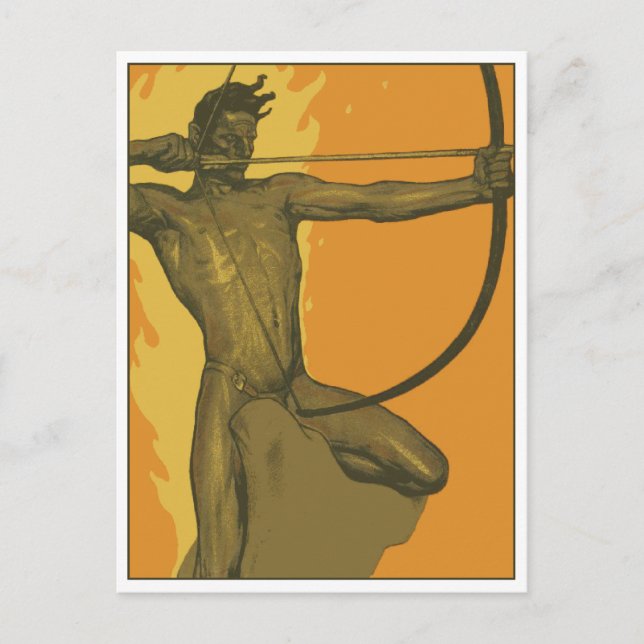 Postal La novena flecha de Fritz Erler (Anverso)