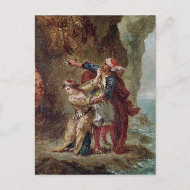 Postal La novia de Abydos, 1843 (Anverso)