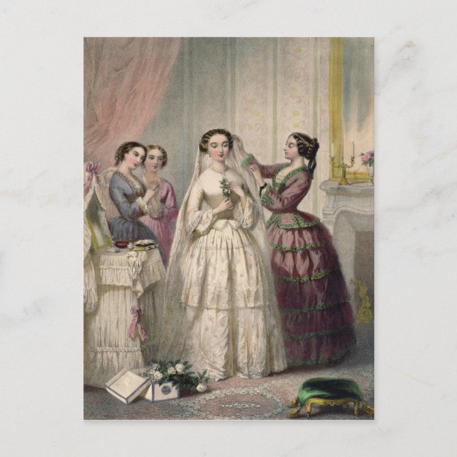 Postal La novia, grabada por J. Battannier, 1852-53 (Anverso)