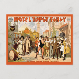 Postal La nueva comedia musical del Hotel Topsy Turvy