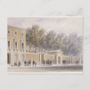 Postal La nueva entrada al Salón de los Grocers, 1854