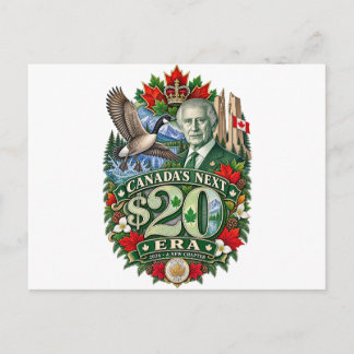 Postal La Nueva Era de $20 de Canadá Capítulo Canadiense