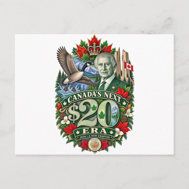 Postal La Nueva Era de $20 de Canadá Capítulo Canadiense  (Anverso)